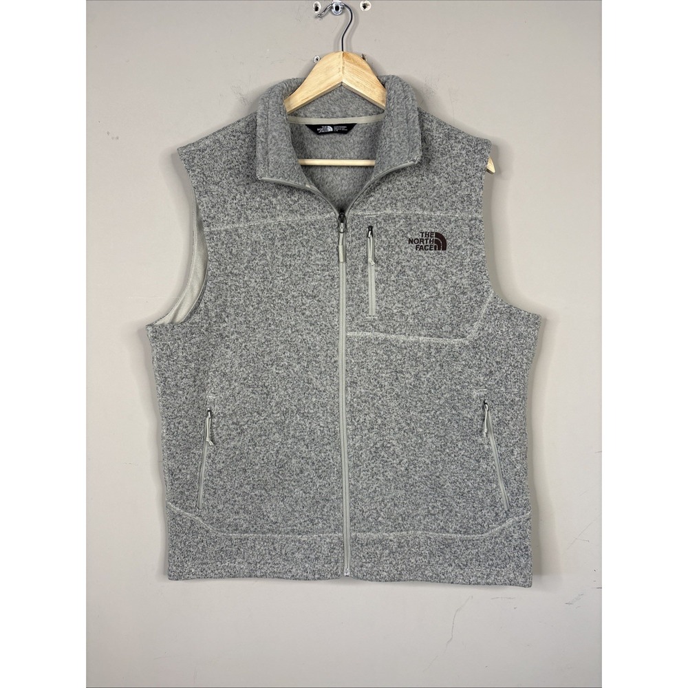 The North Face Men’s Gordon Lyons Full Zip Fleece Vest Heather Gray Size Large